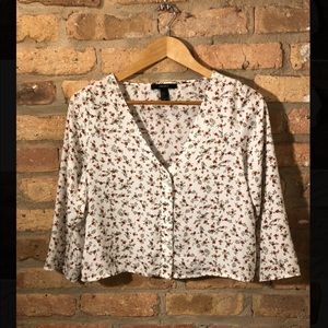 Women’s Button Down 1/4 Sleeved Crop